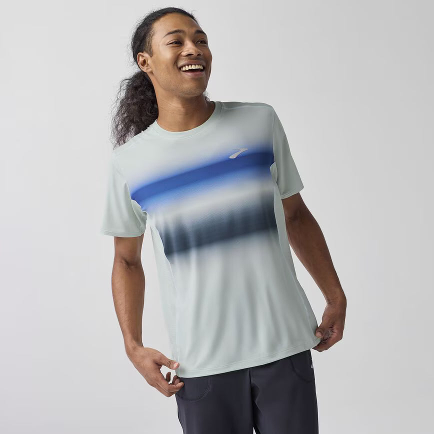 Brooks Atmosphere Short Sleeve 3.0 - Smoke/Shadow Stripe