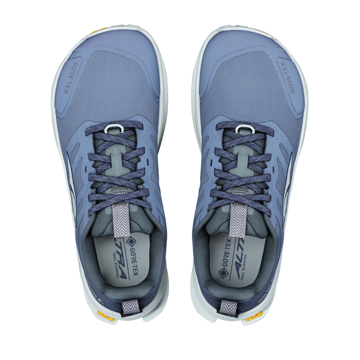 Altra Lone Peak 9+ GTX women’s waterproof trail running shoe in Flint Stone/Iceflow.