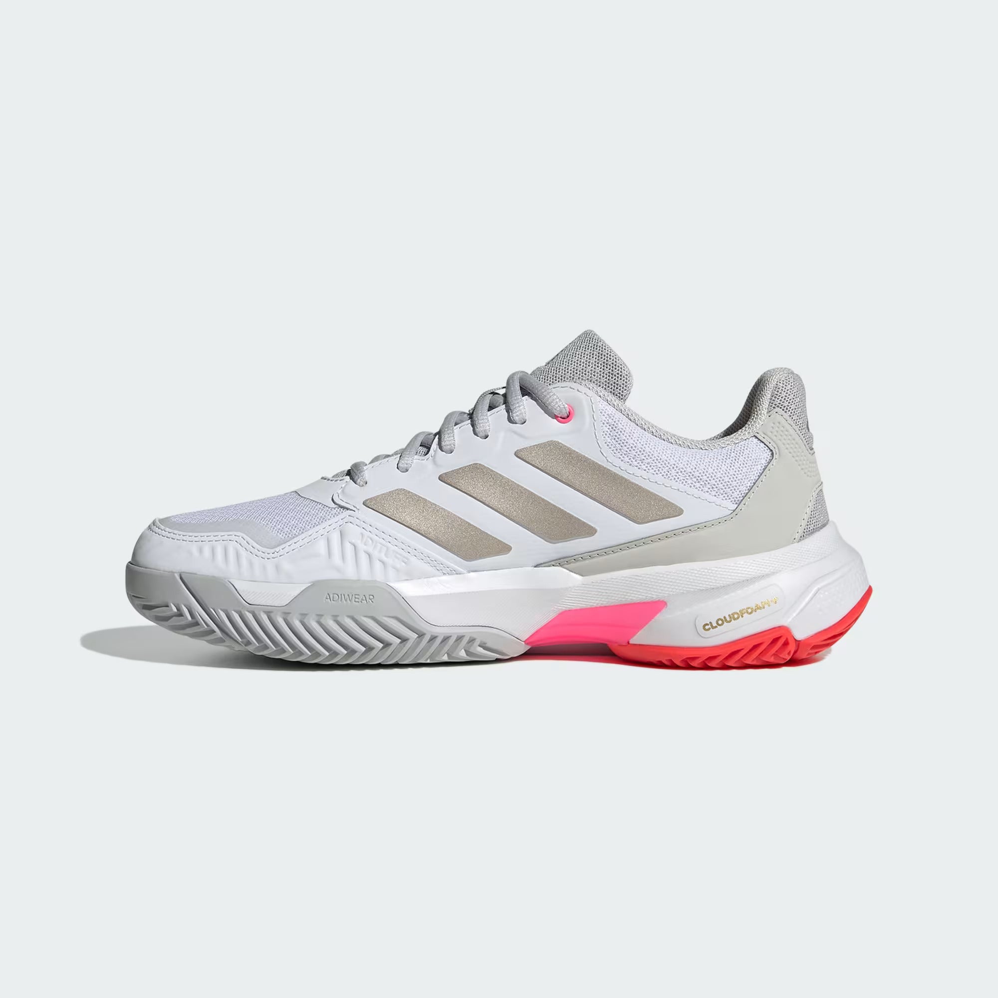 Adidas CourtJam Control 3 Womens Tennis Shoes - White/Pink