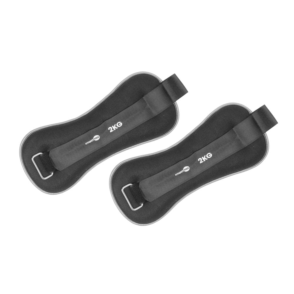 Fitness Mad Wrist and Ankle Weights (Set of 2 x 0.5kg, 1kg or 2kg)