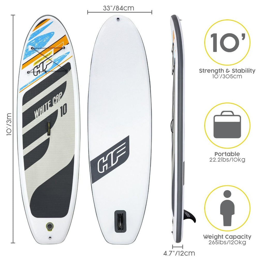 Hydro-Force White Cap 10ft SUP Set (10" x 33" x 4.75")