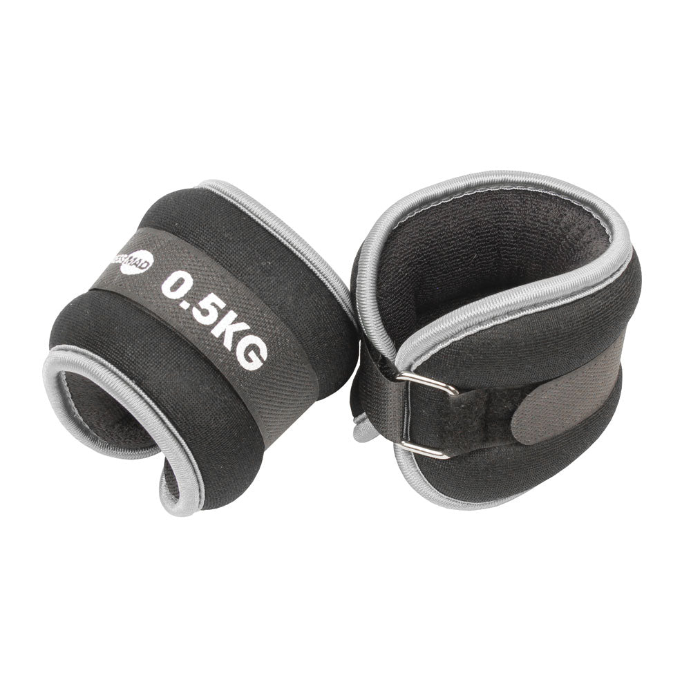 Fitness Mad Wrist and Ankle Weights (Set of 2 x 0.5kg, 1kg or 2kg)