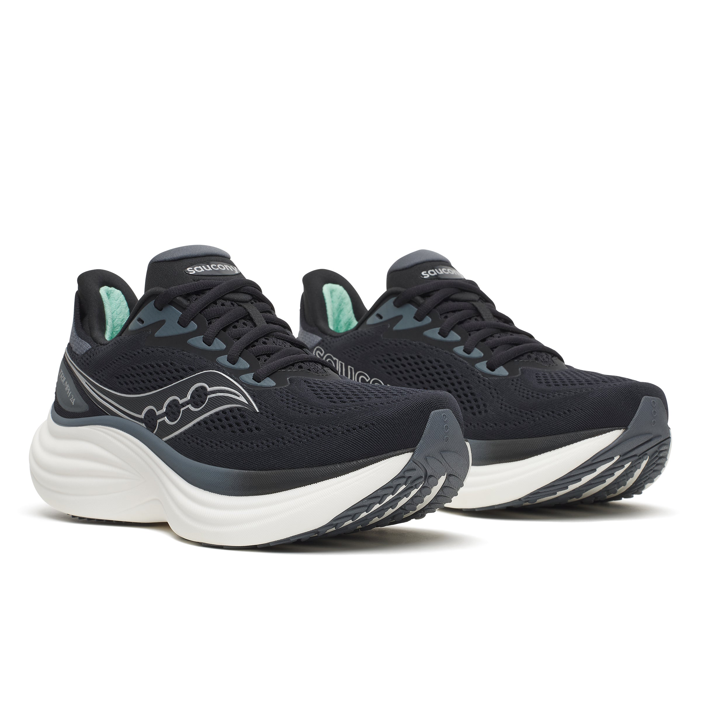 Saucony Triumph 24 Womens Running Shoes - Black/Silver