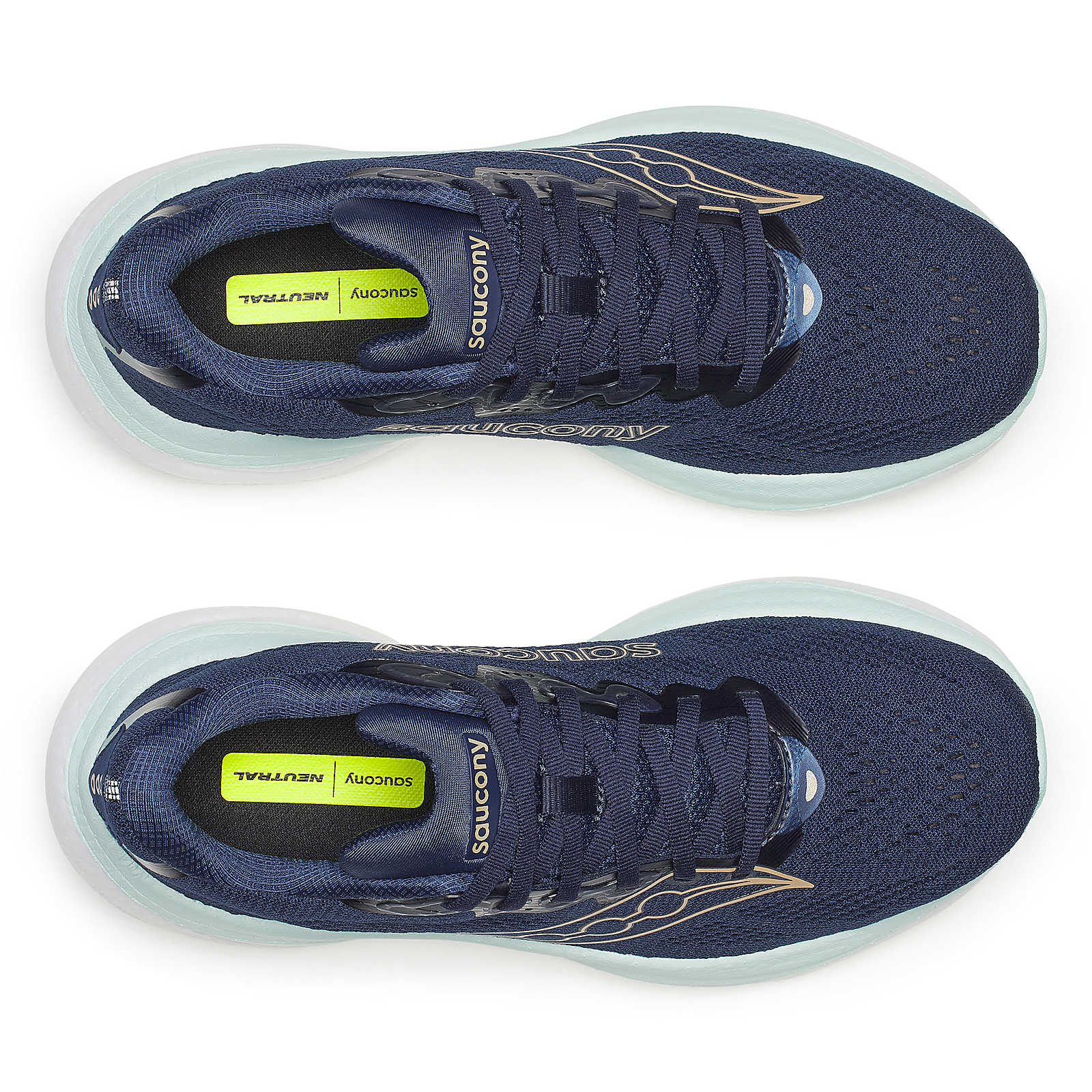 Saucony Ride 19 Womens Running Shoes - Navy/Aqua