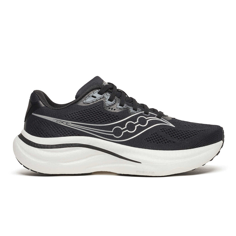 Saucony Ride 19 Womens Running Shoes - Black/Silver