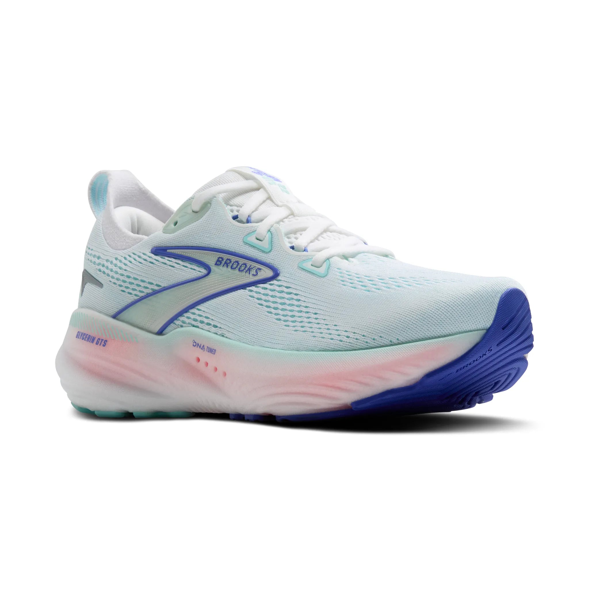 Brooks Glycerin GTS 22 Womens Running Shoes - White/Blue