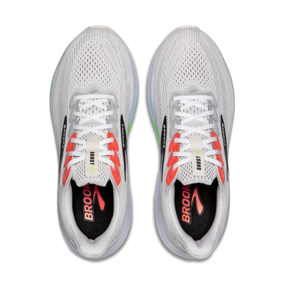 Brooks Ghost 17 Mens Running Shoes - White/Pink Clay/Gecko