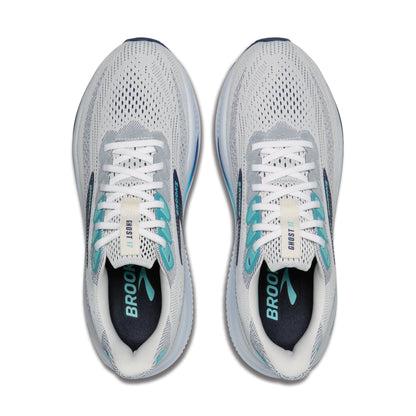 Brooks Ghost 17 Mens Running Shoes - White/Beacon Blue/Ipanema