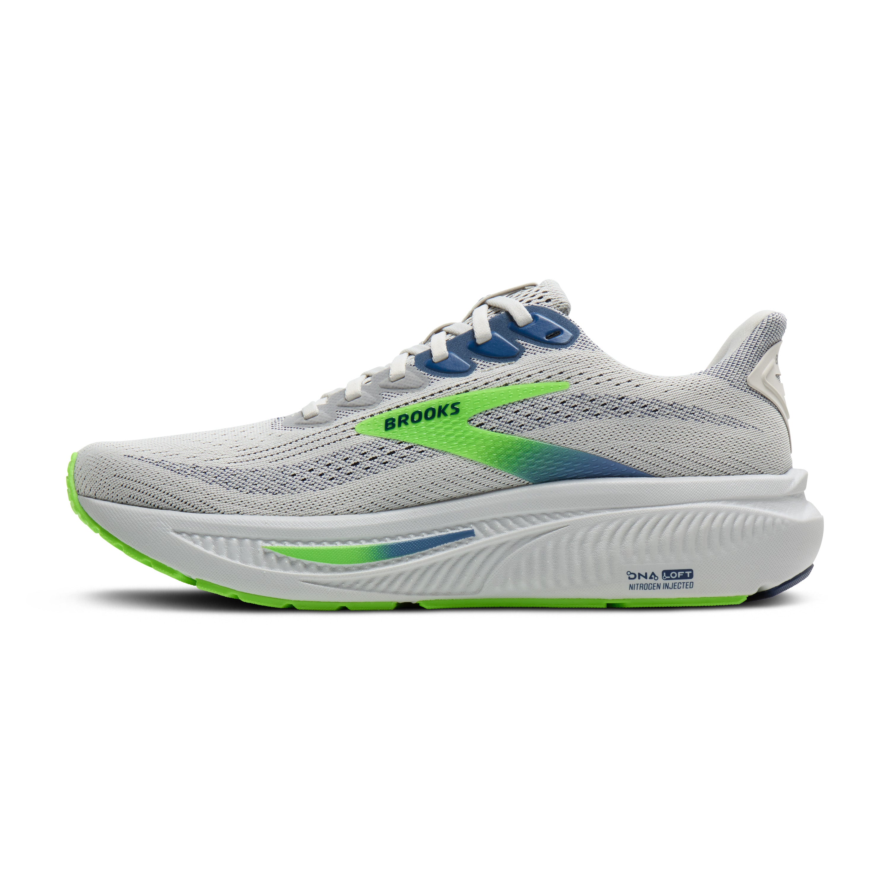 Brooks Ghost 17 Mens Running Shoes - Oyster/Beacon Blue/Gecko