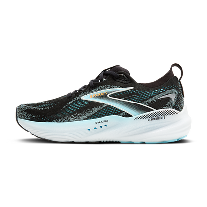 Brooks Glycerin GTS 22 Mens Running Shoe - Black/White/Blue