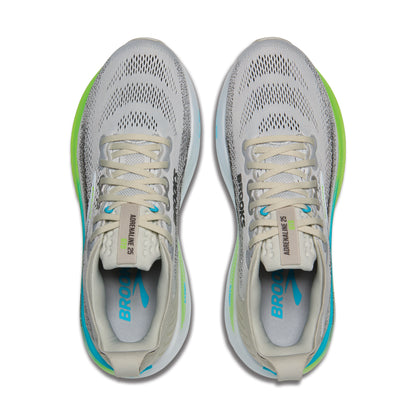 Brooks Adrenaline GTS 25 Mens Running Shoes - Oyster/Green Gecko/Blue