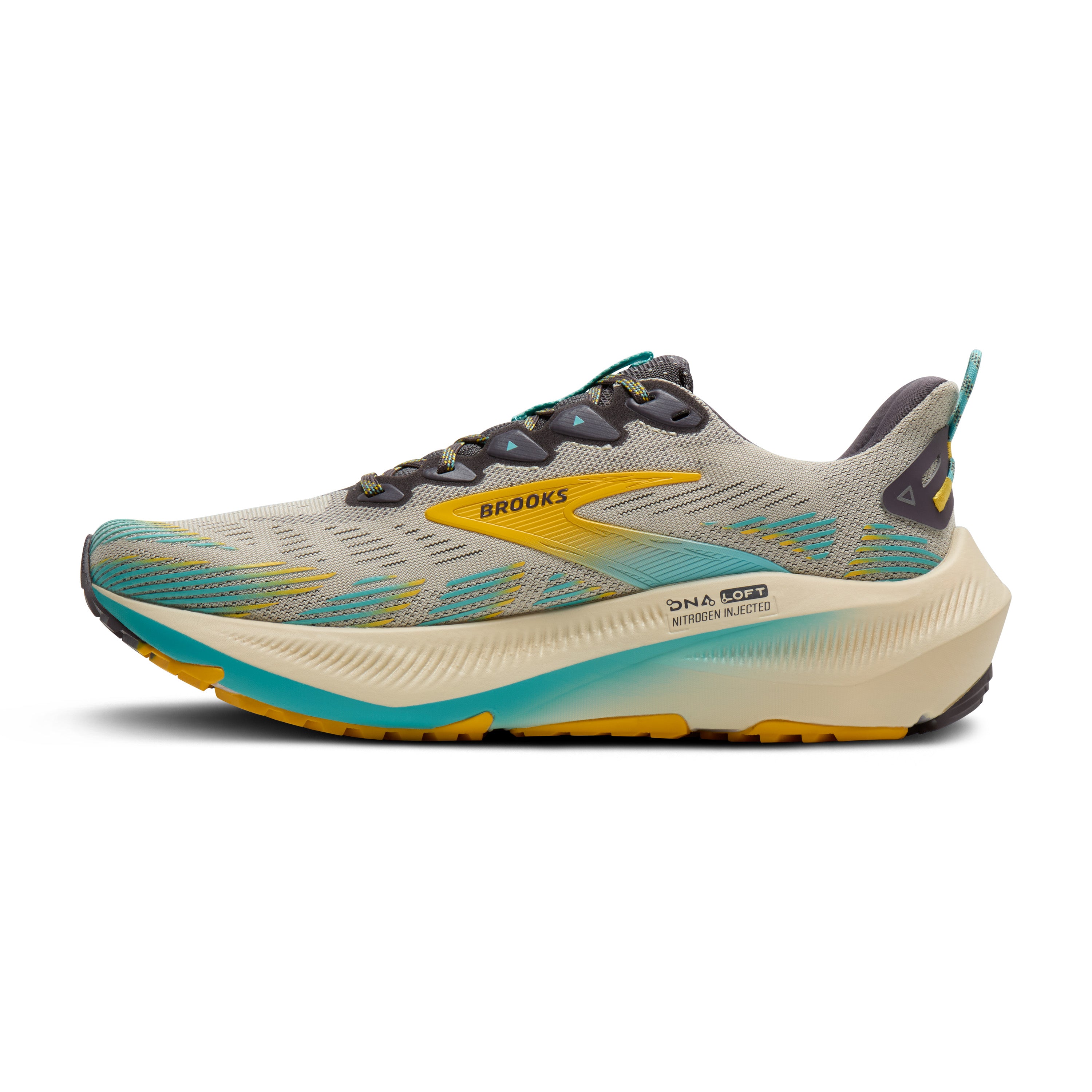 Brooks Ghost Trail Mens Running Shoes - Bleached Sand/Rabbit/Bluefish