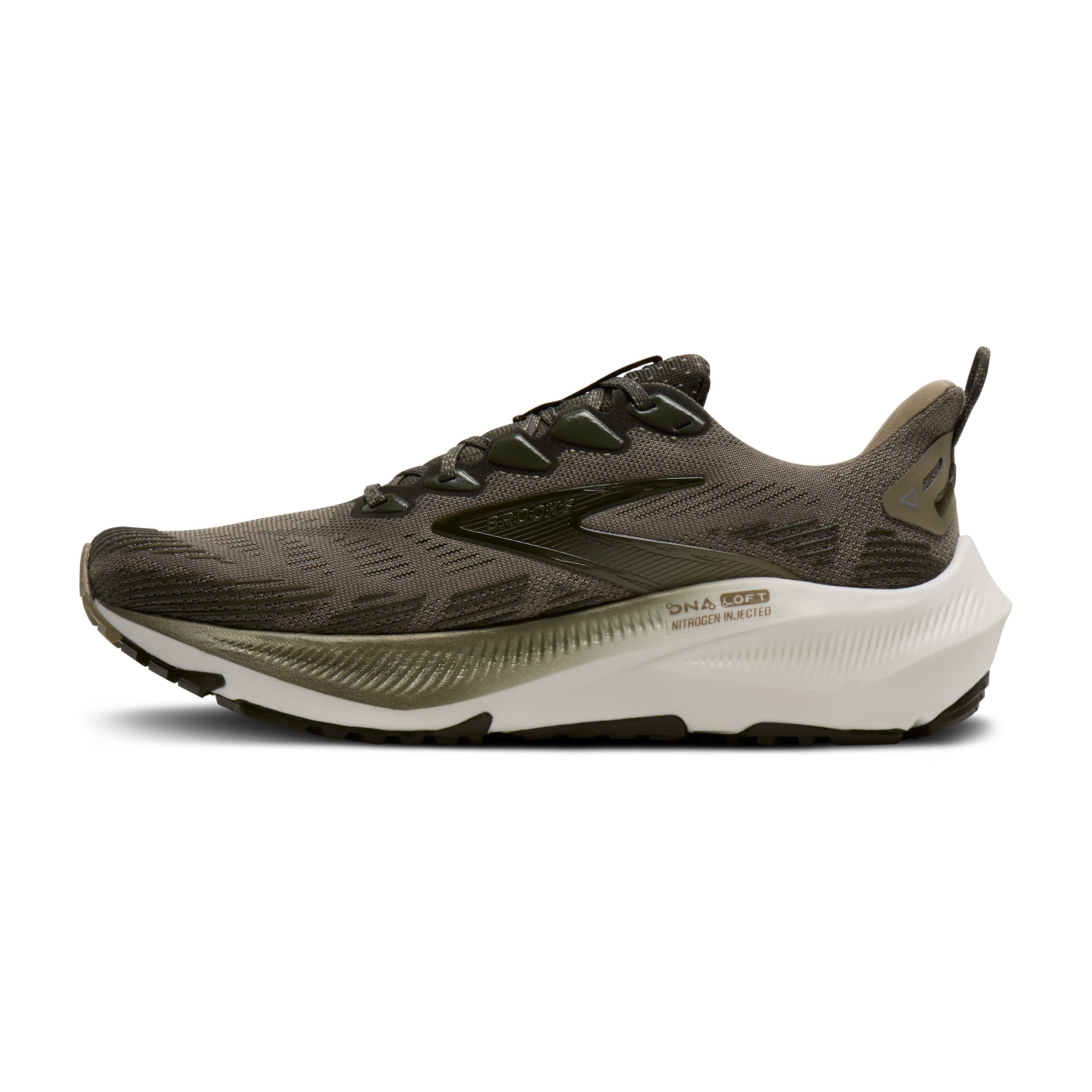 Brooks Ghost Trail Mens Running Shoes - Olive/Olive/Metallic