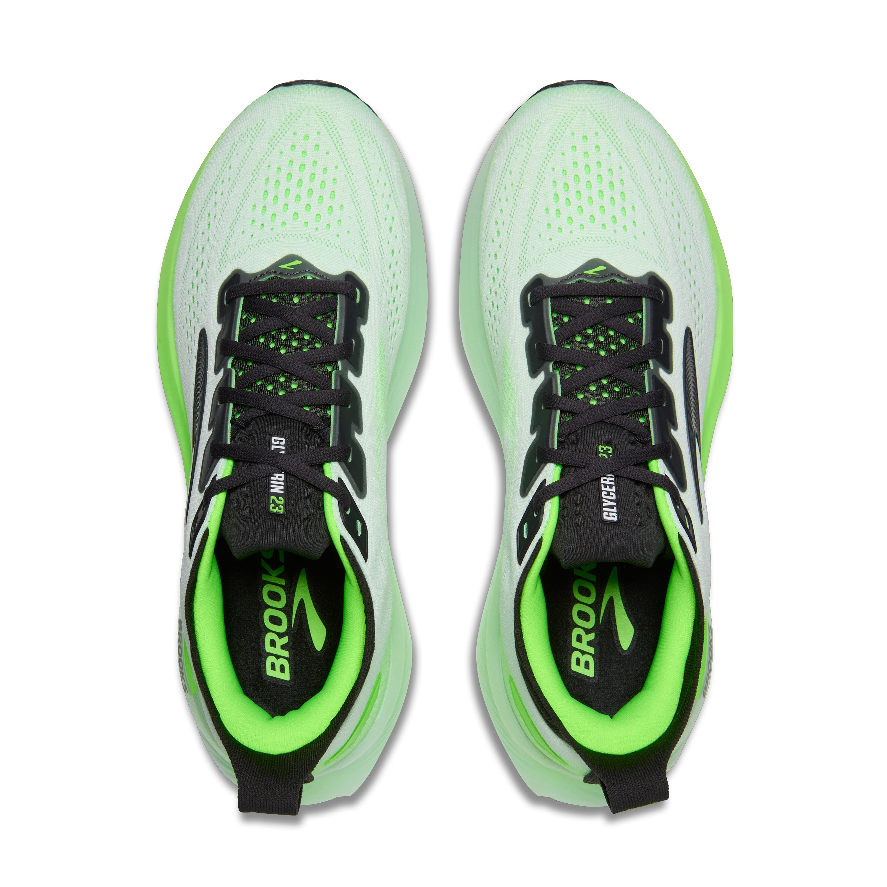Brooks Glycerin 23 Mens Running Shoes - White/Phantom/Green Gecko