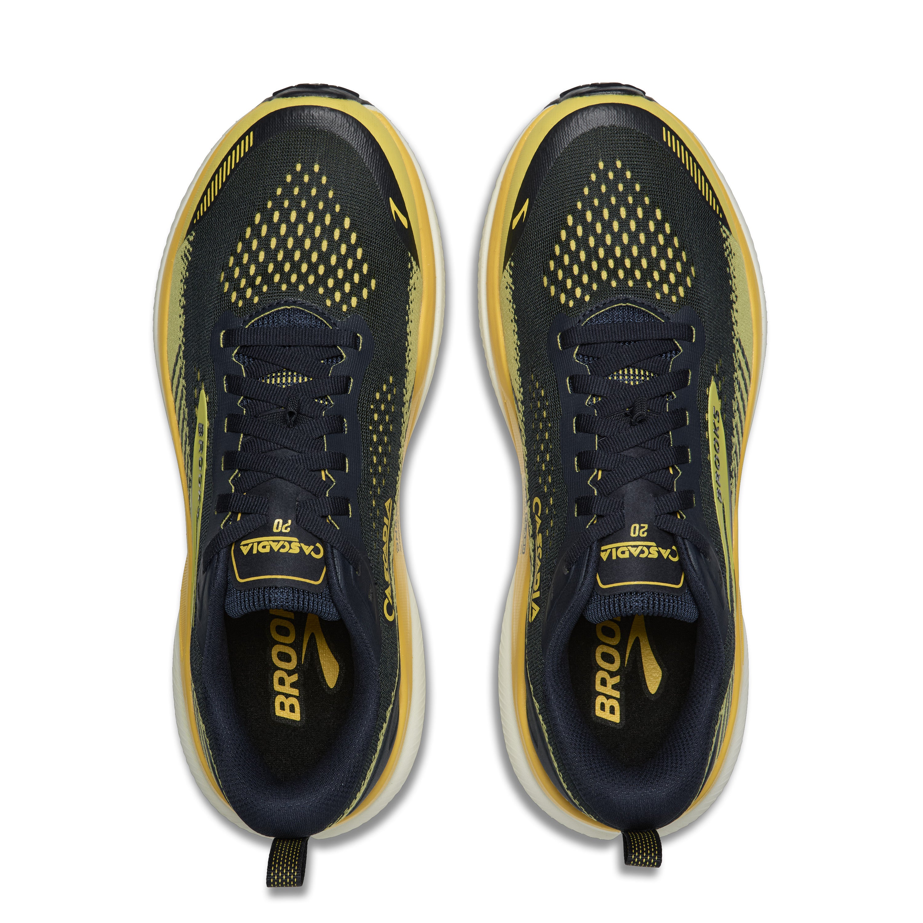 Brooks Cascadia 20 Mens Trail Running Shoes - Navy/Cyber Yellow/Grey