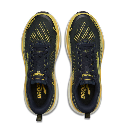 Brooks Cascadia 20 Mens Trail Running Shoes - Navy/Cyber Yellow/Grey