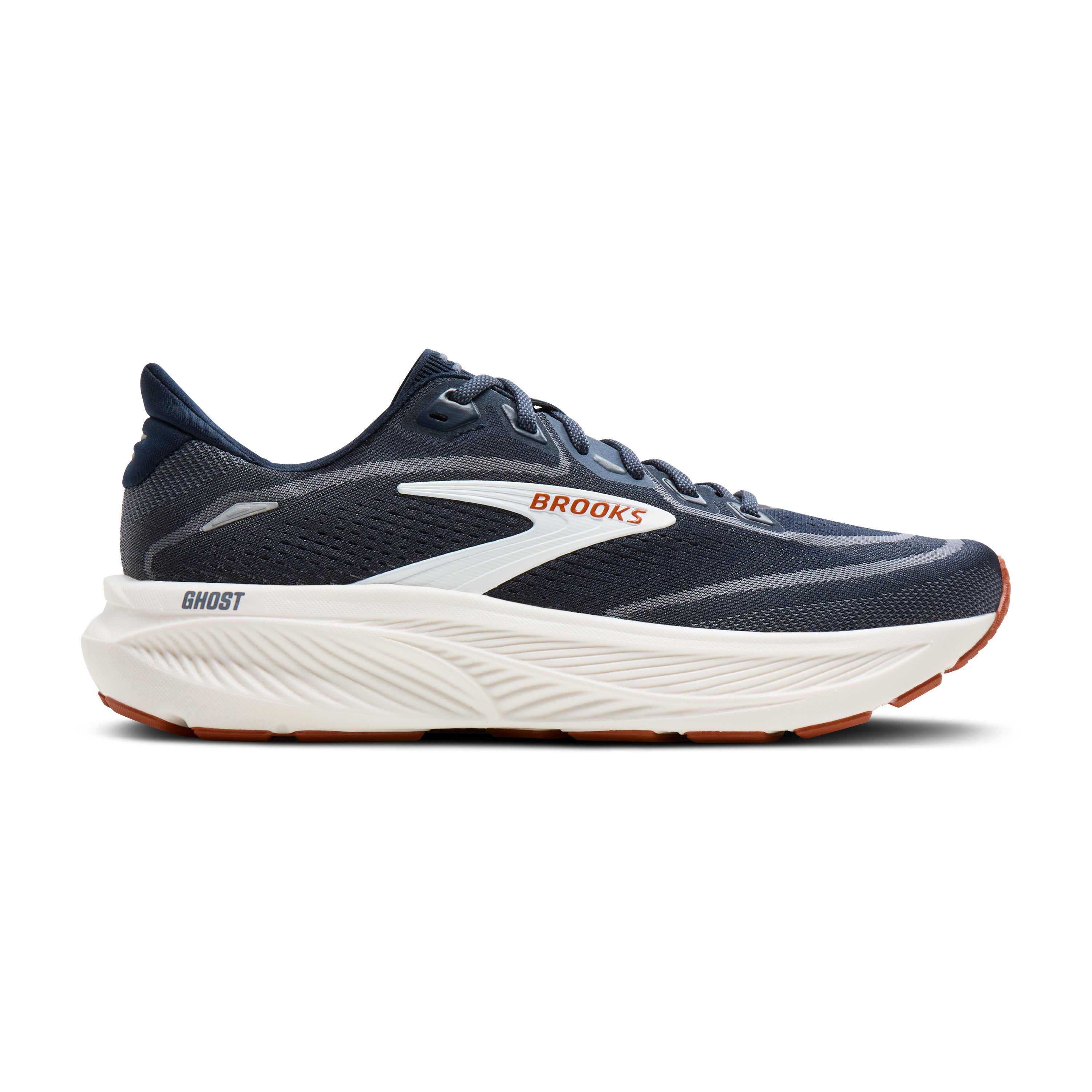 Brooks Ghost 18 Mens Running Shoes - Navy Blazer/Red Earth/Blue
