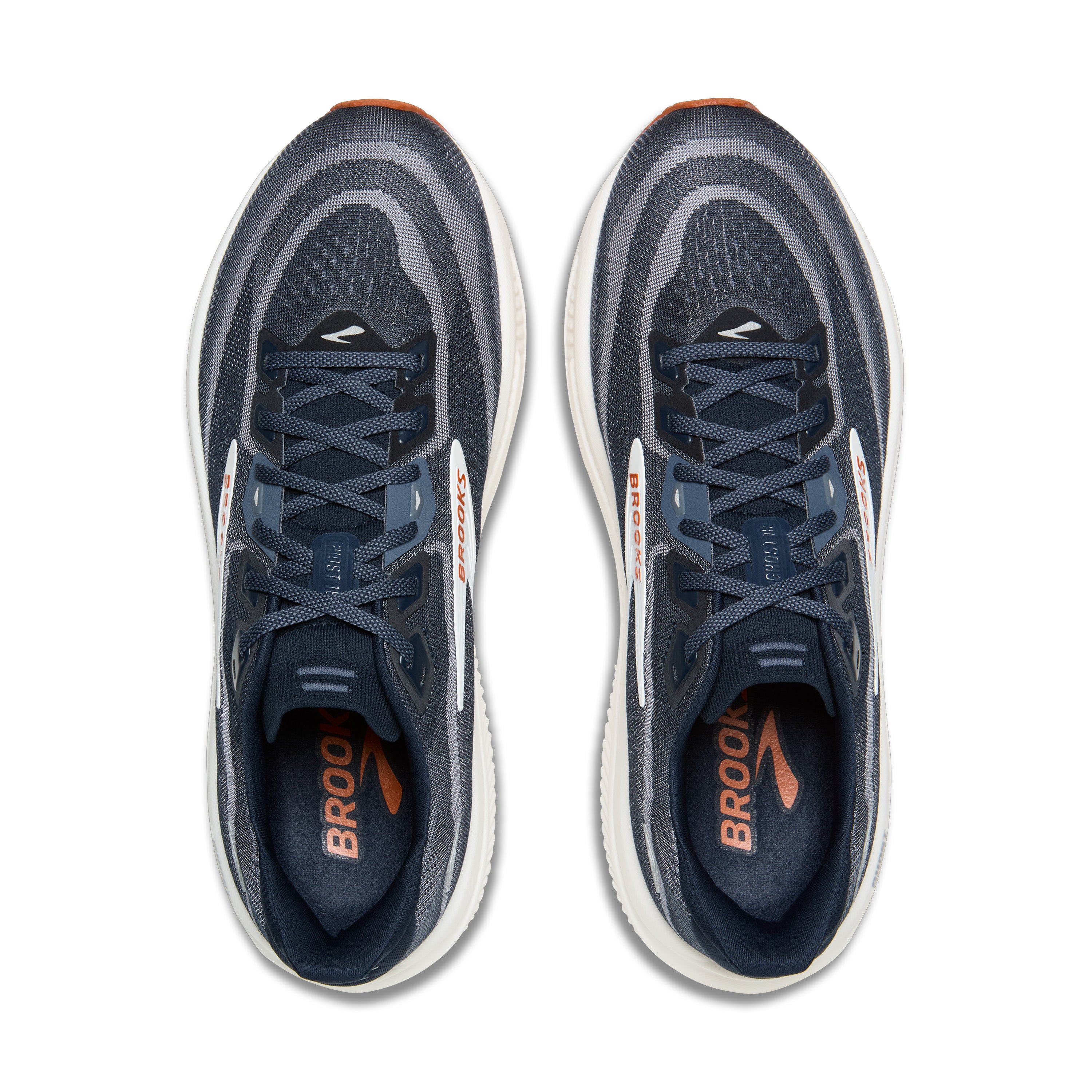 Brooks Ghost 18 Mens Running Shoes - Navy Blazer/Red Earth/Blue