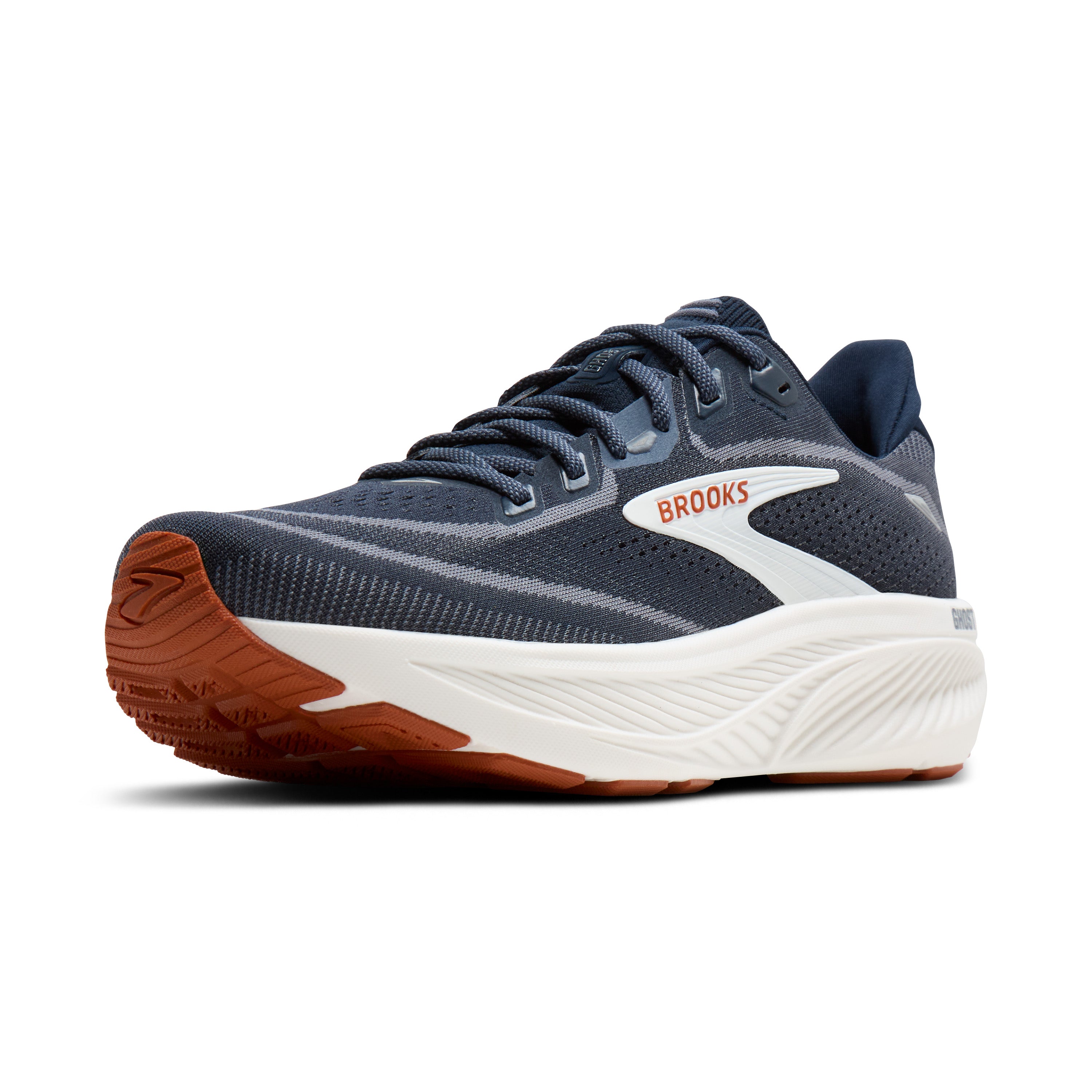 Brooks Ghost 18 Mens Running Shoes - Navy Blazer/Red Earth/Blue