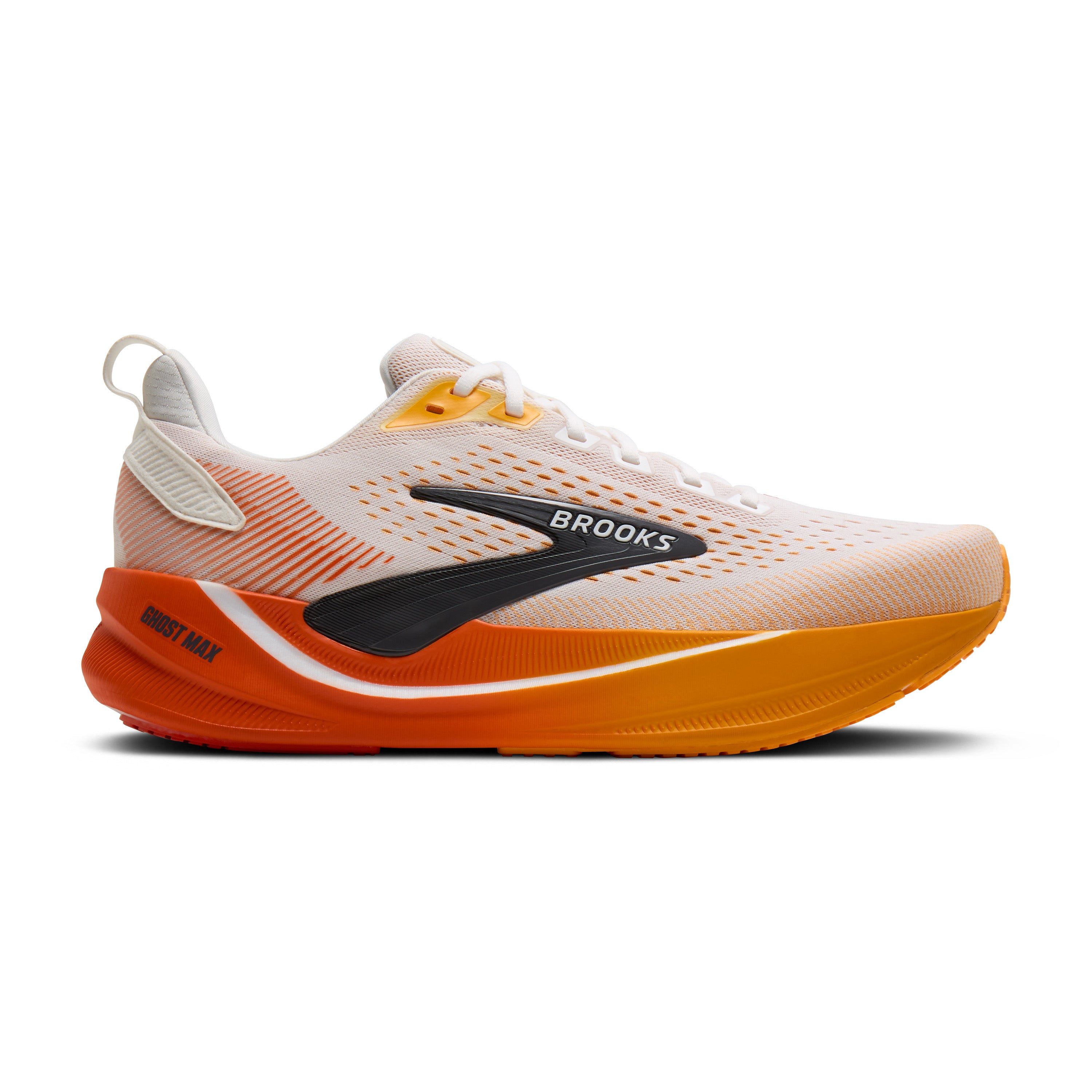 Brooks Ghost Max 4 Mens Running Shoes - White/Orange/Red