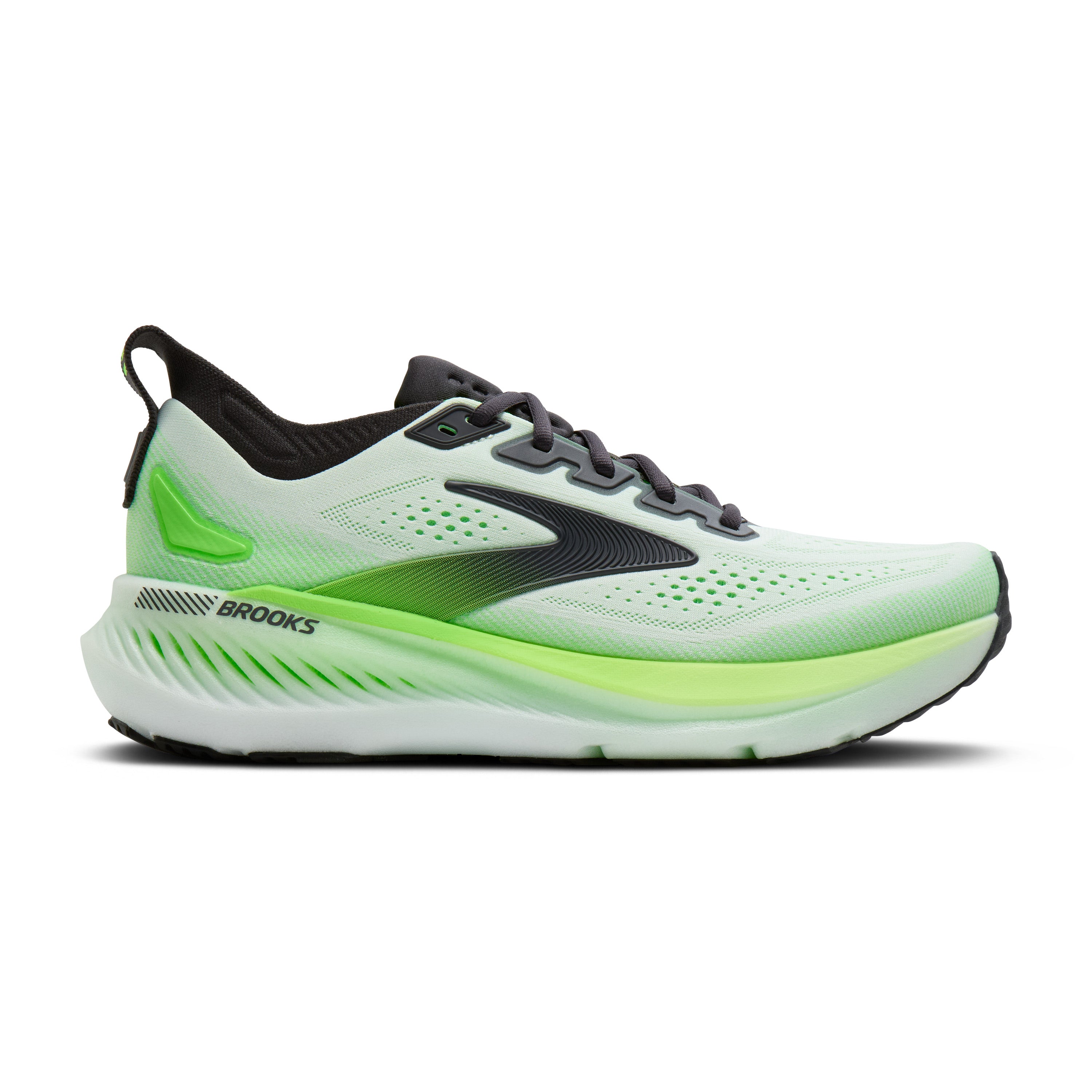 Brooks Glycerin GTS 23 Mens Running Shoes - White/Phantom/Green Gecko