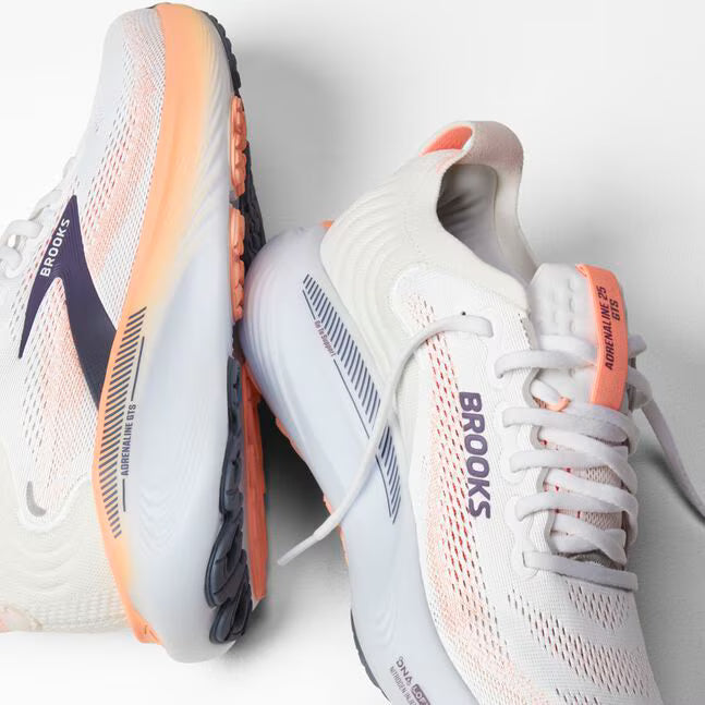 Brooks Adrenaline GTS 25 Womens Running Shoes - Oyster Mushroom/Peach/Grape