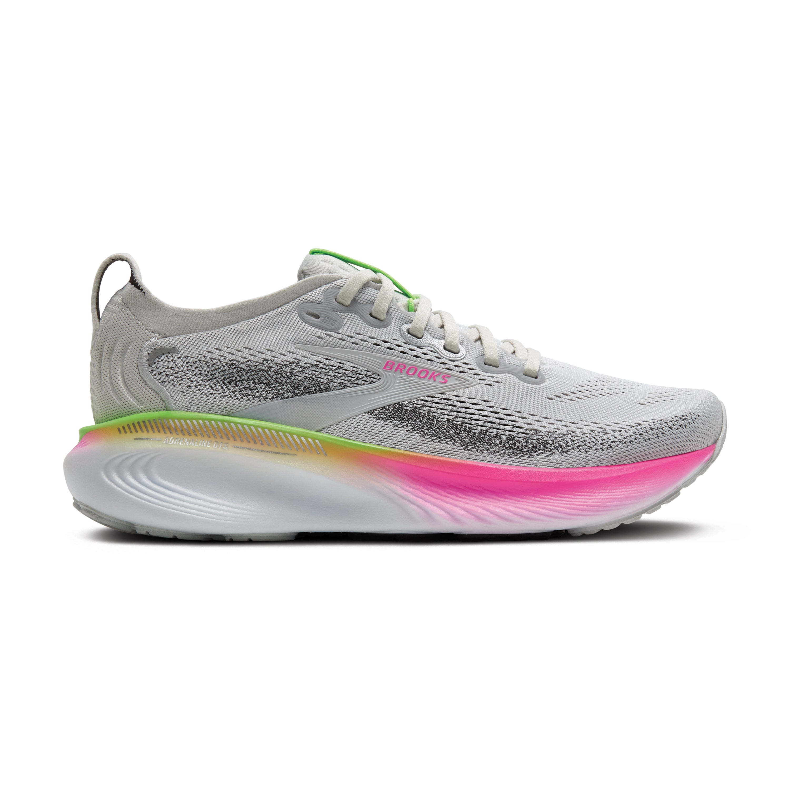 Brooks Adrenaline GTS 25 Womens Running Shoes - Oyster/Pink/Green