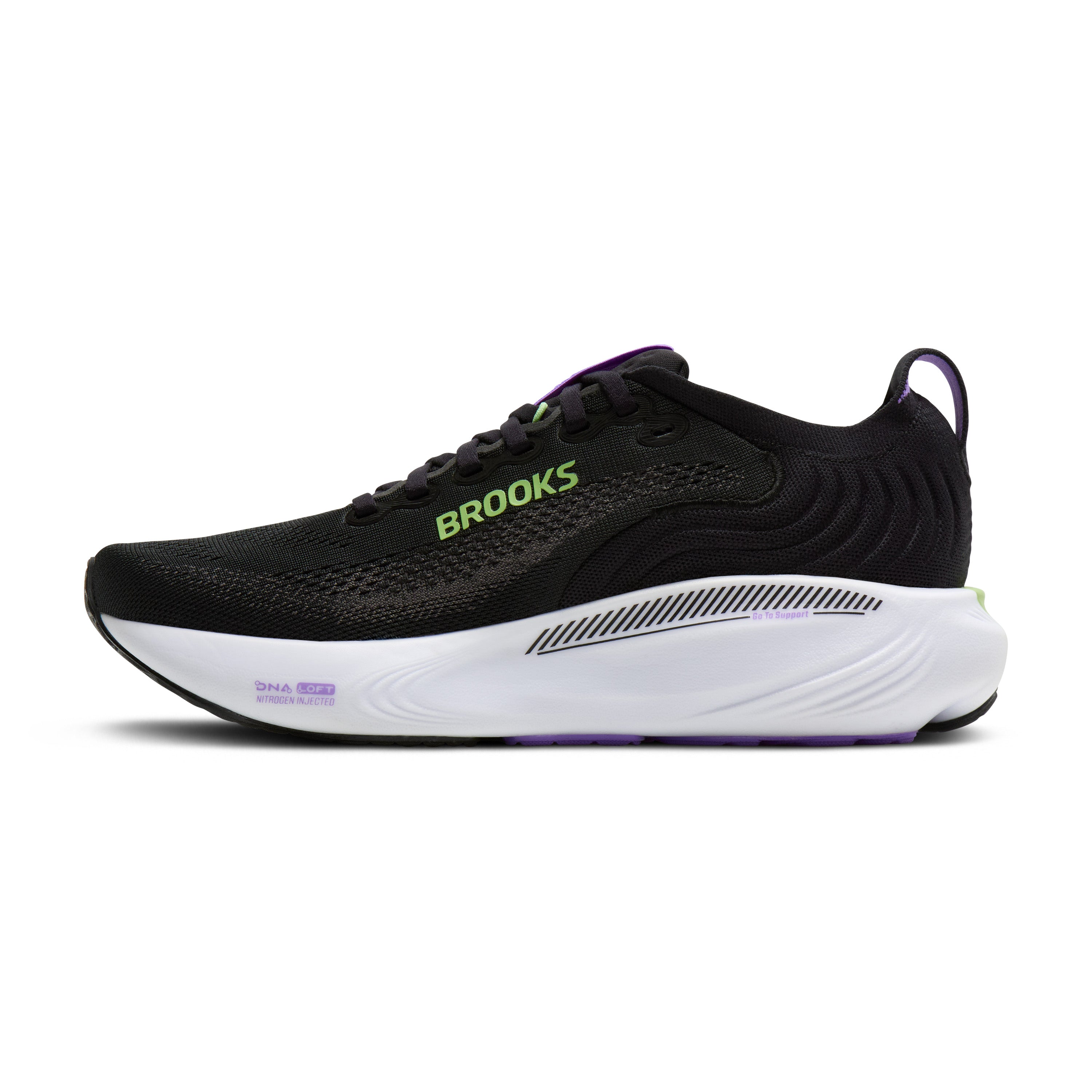 Brooks Adrenaline GTS 25 Womens Running Shoes - Black/Blackened Pearl/Purple