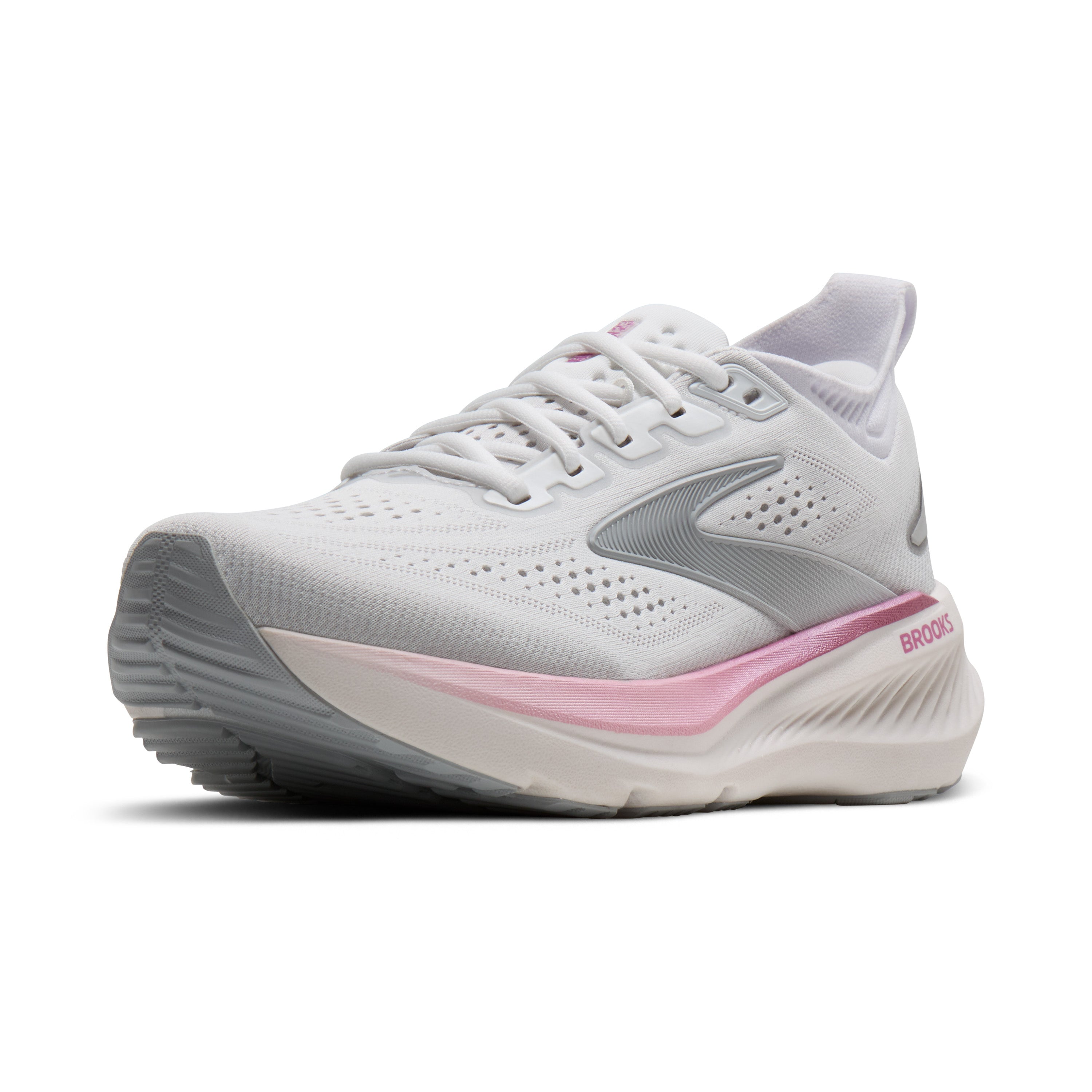 Brooks Glycerin 23 Womens Running Shoes - White/Harbor Mist/Metallic