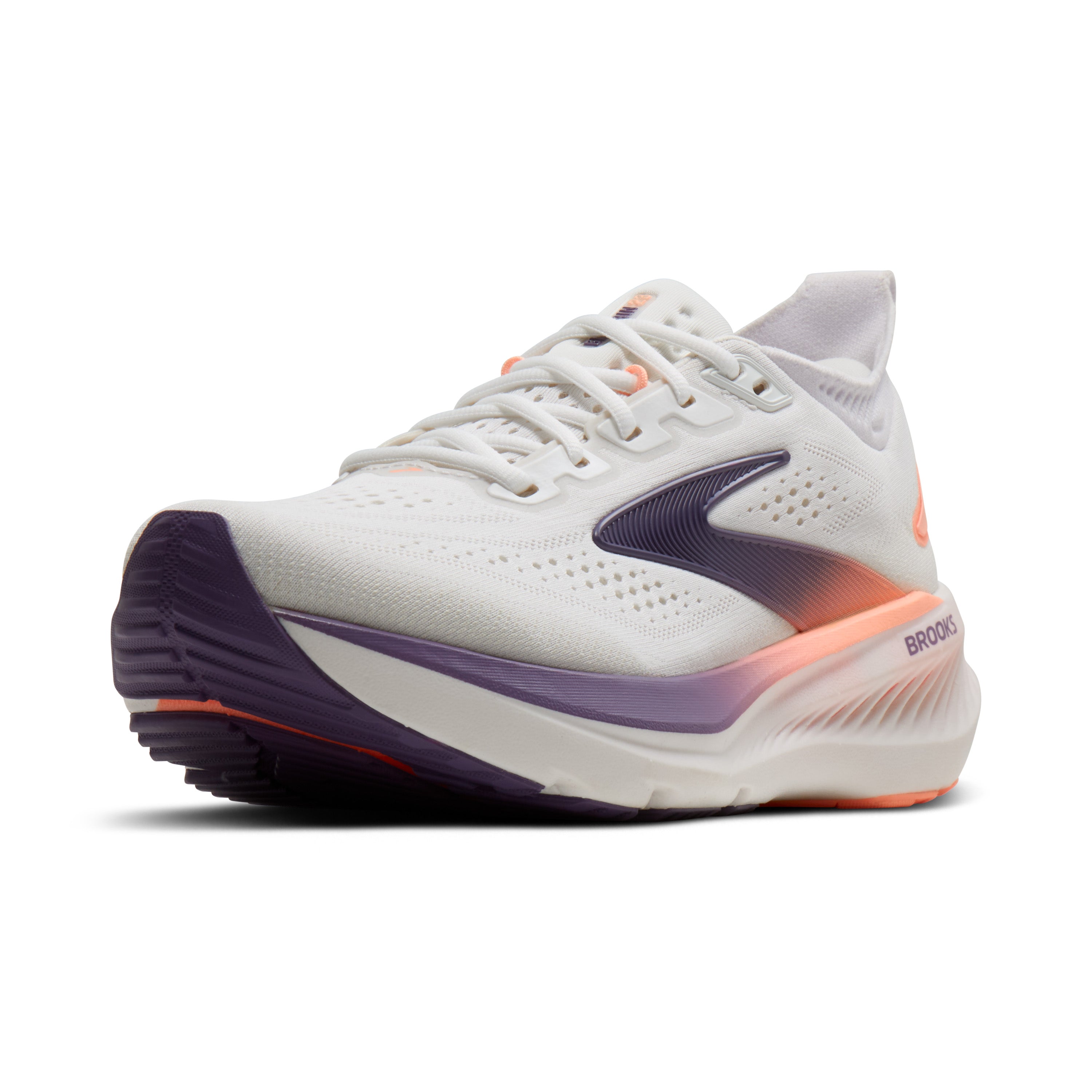Brooks Glycerin 23 Womens Running Shoes - White/Mulled Grape/Clear