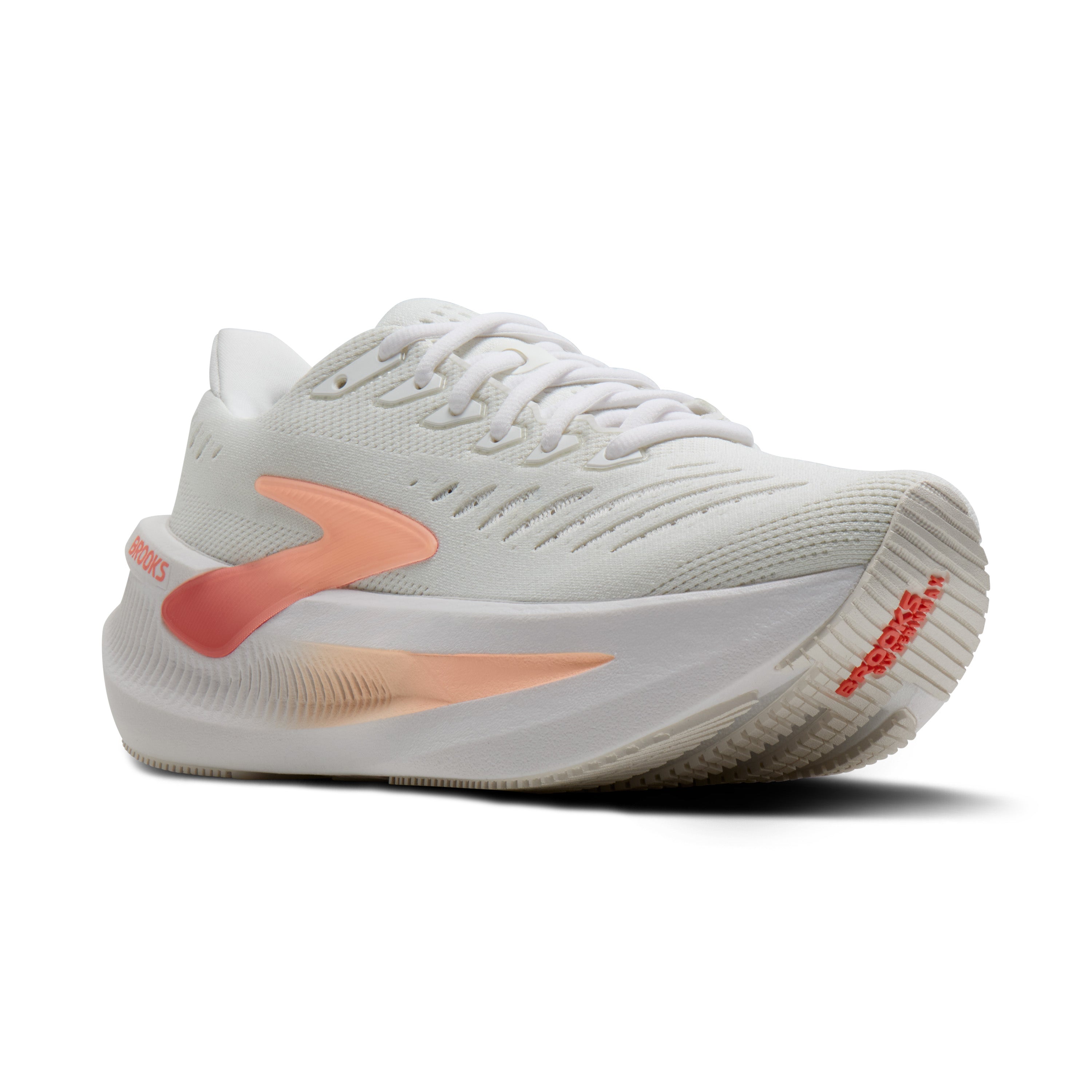 Brooks Glycerin Max 2 Womens Running Shoes - White/Coral/Peach