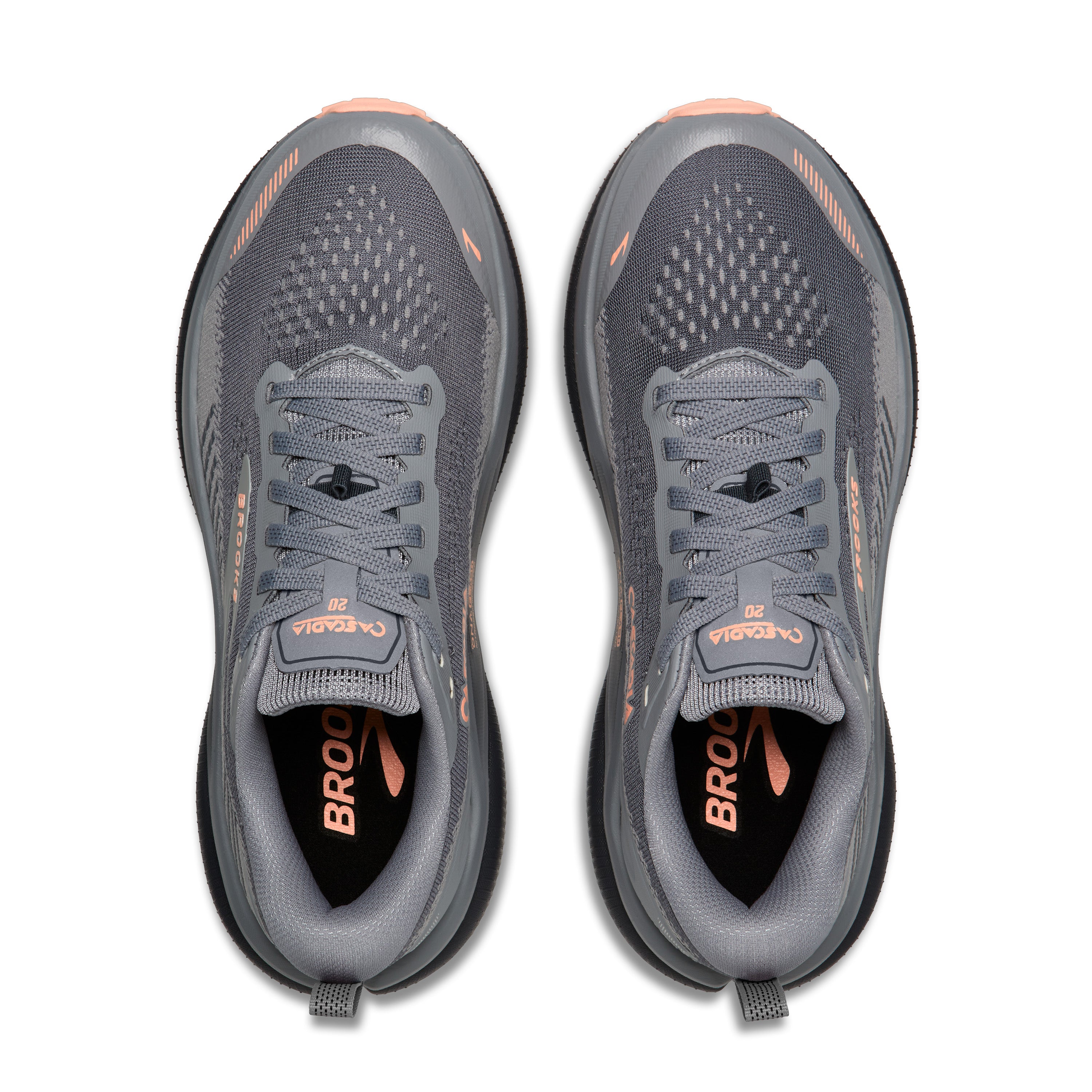 Brooks Cascadia 20 Womens Trail Running Shoes - Grey/Grey/Peach