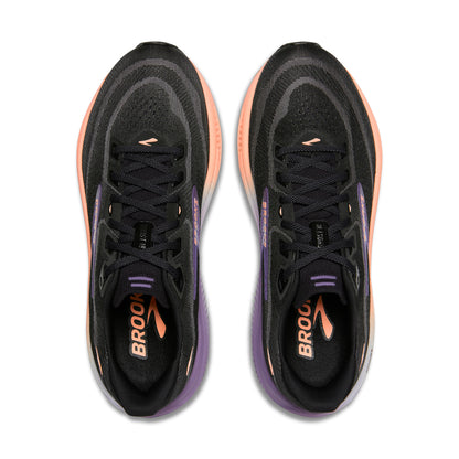 Brooks Ghost 18 Womens Running Shoe - Black/Mulled Grape/Peach