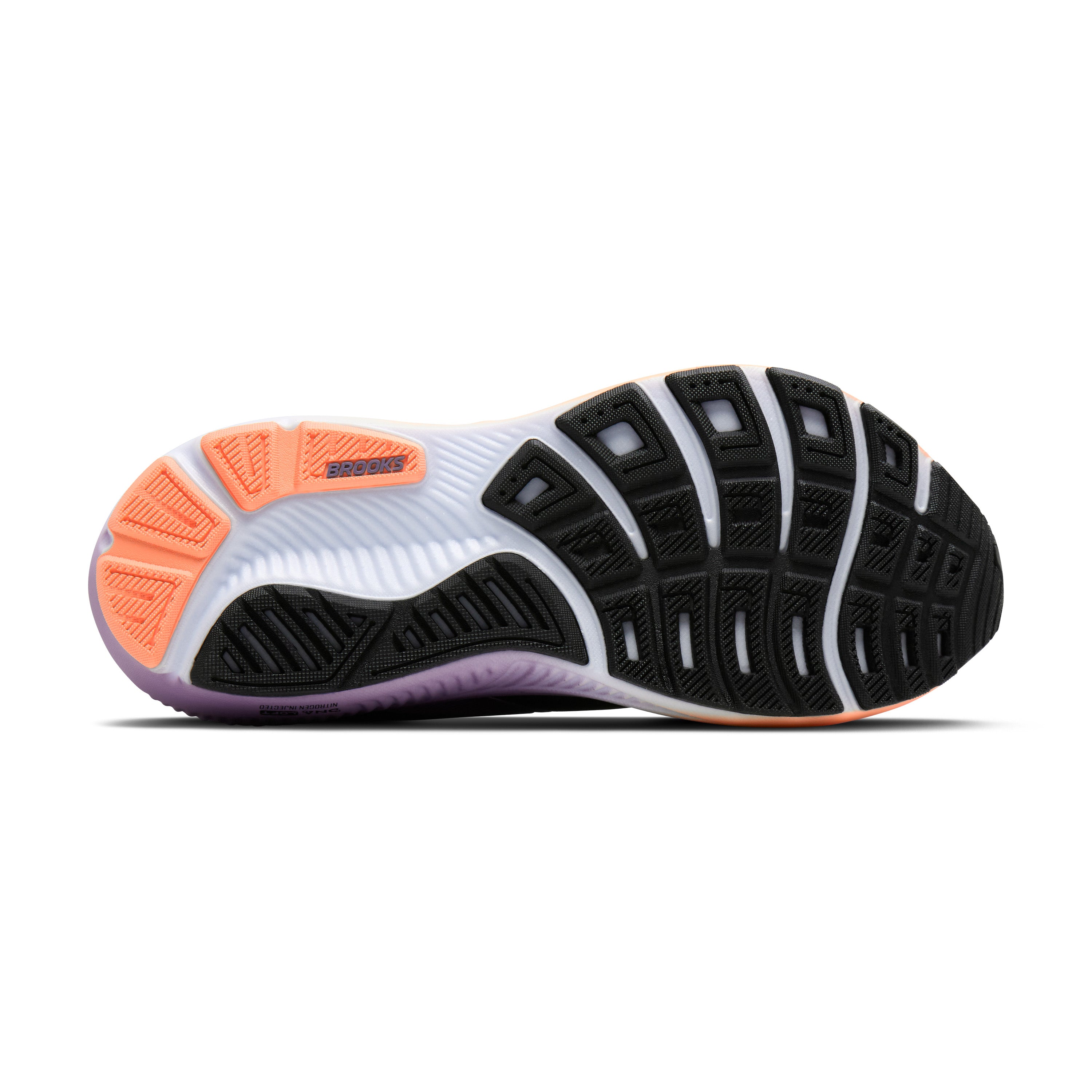 Brooks Ghost 18 Womens Running Shoe - Black/Mulled Grape/Peach