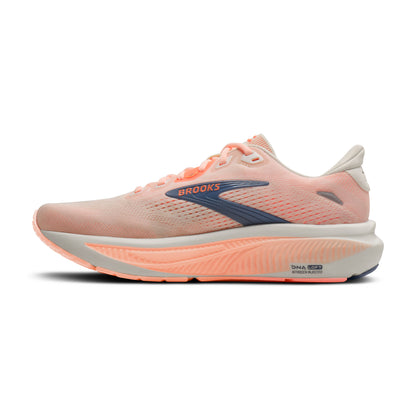 Brooks Ghost 18 Womens Running Shoe - Star White/Cyber Peach/Grey