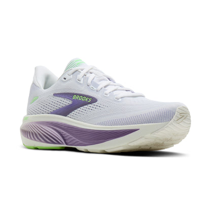 Brooks Ghost 18 Womens Running Shoe - White/Purple Hebe/Green