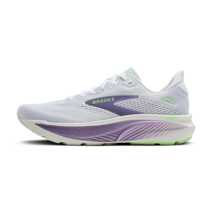 Brooks Ghost 18 Womens Running Shoe - White/Purple Hebe/Green