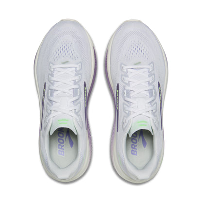 Brooks Ghost 18 Womens Running Shoe - White/Purple Hebe/Green