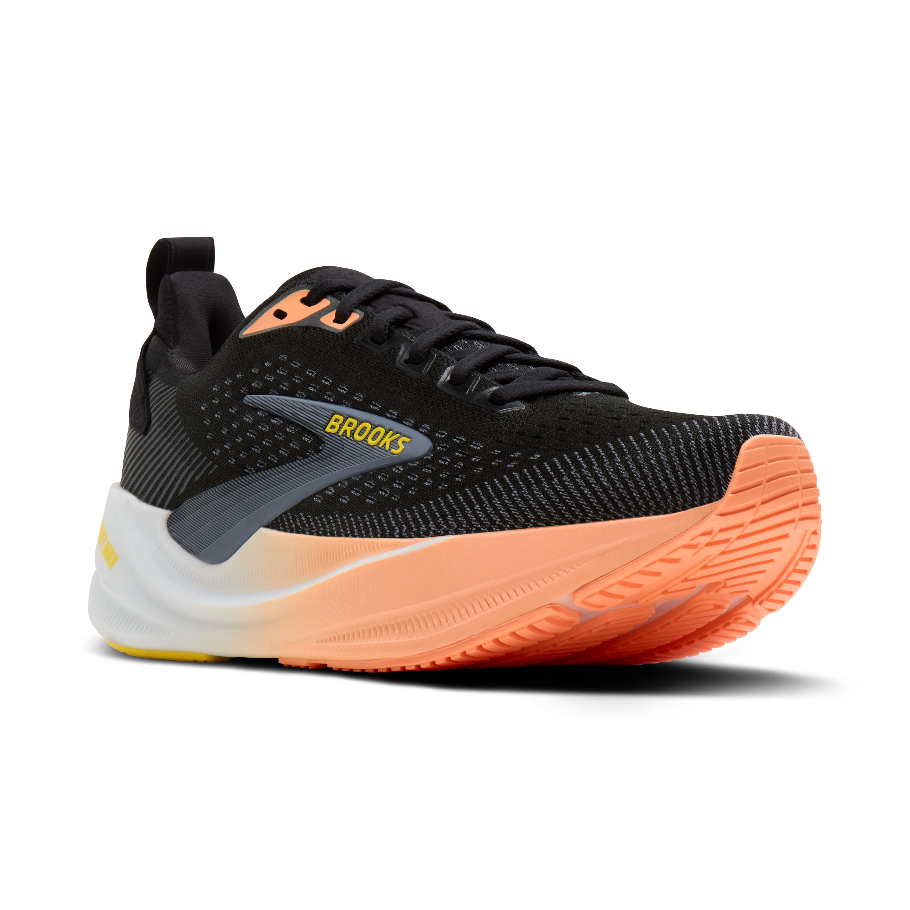 Brooks Ghost Max 4 Womens Running Shoes - Black/Folkstone/Cyber Peach