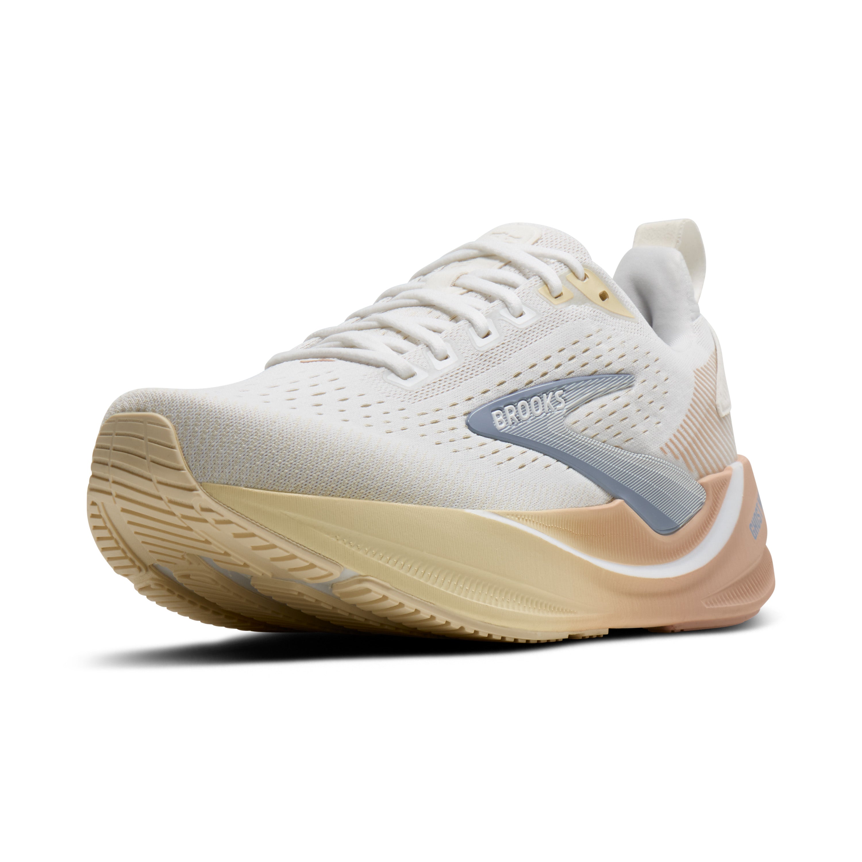Brooks Ghost Max 4 Womens Running Shoes - White/Rose/Rutabaga