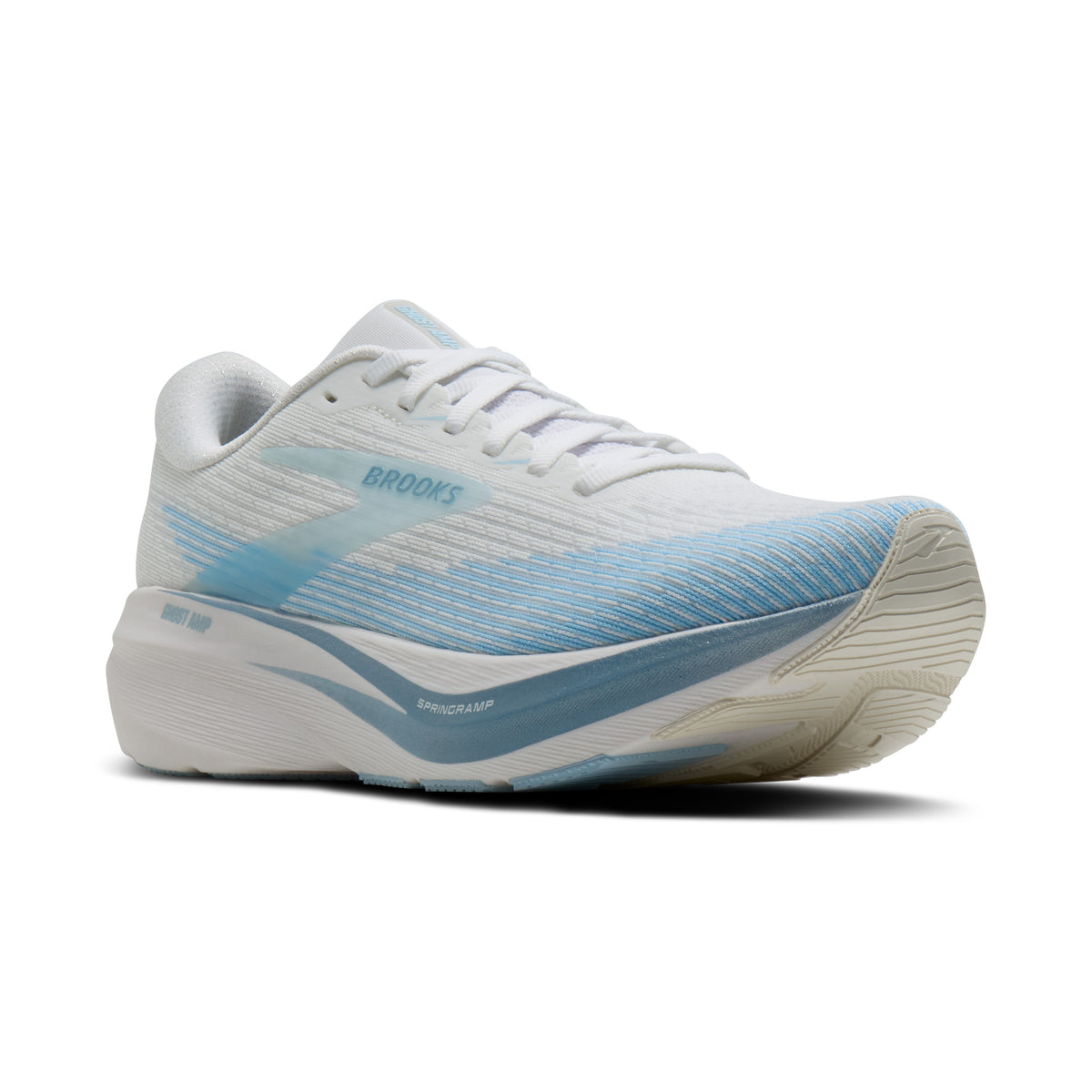 Brooks Ghost Amp Womens Running Shoe - White/Blue/Metallic