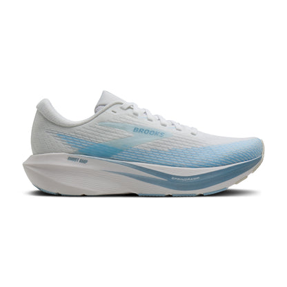 Brooks Ghost Amp Womens Running Shoe - White/Blue/Metallic