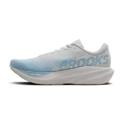 Brooks Ghost Amp Womens Running Shoe - White/Blue/Metallic