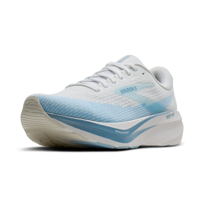 Brooks Ghost Amp Womens Running Shoe - White/Blue/Metallic