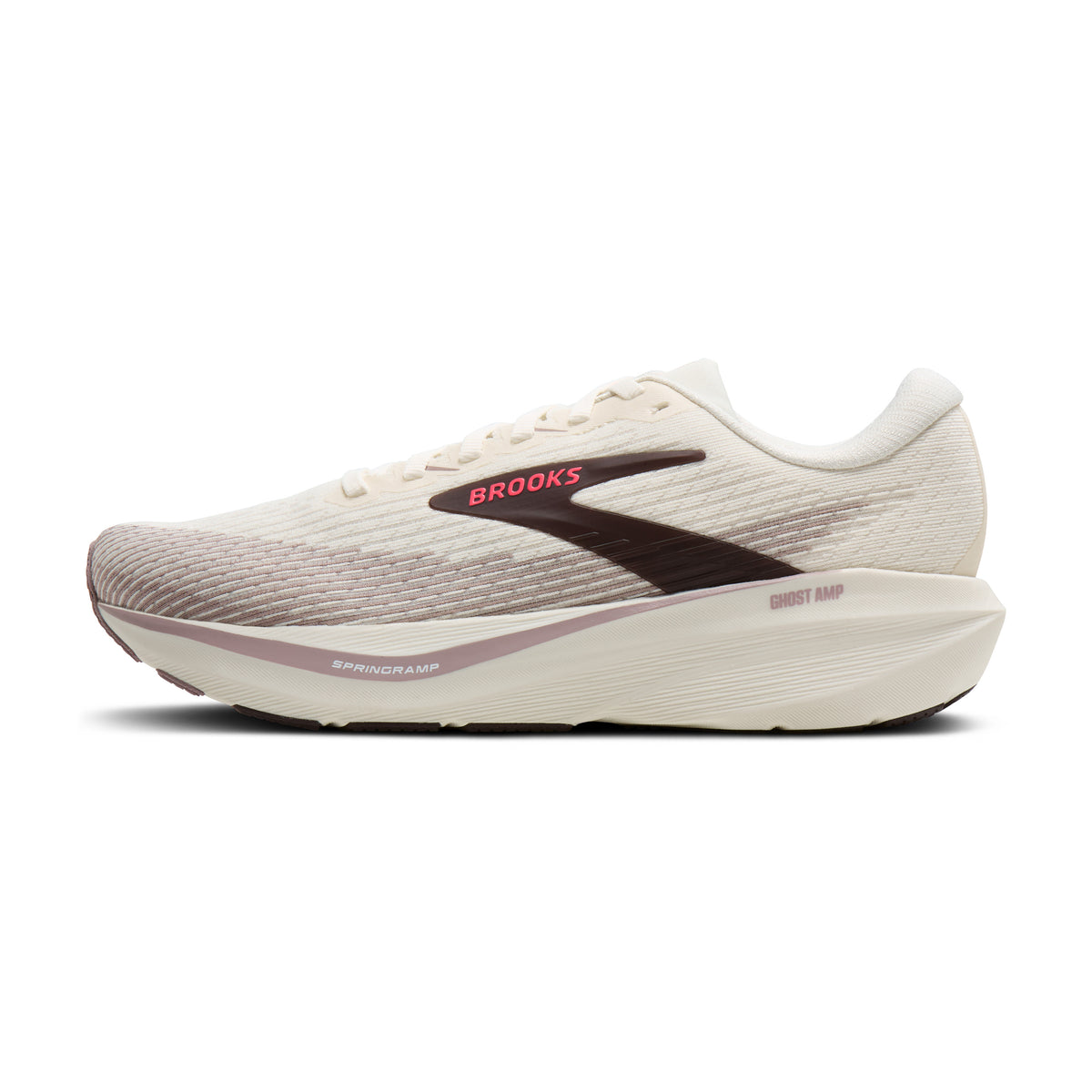 Brooks Ghost Amp Womens Running Shoe - Arctic Wolf/Dove/Pink