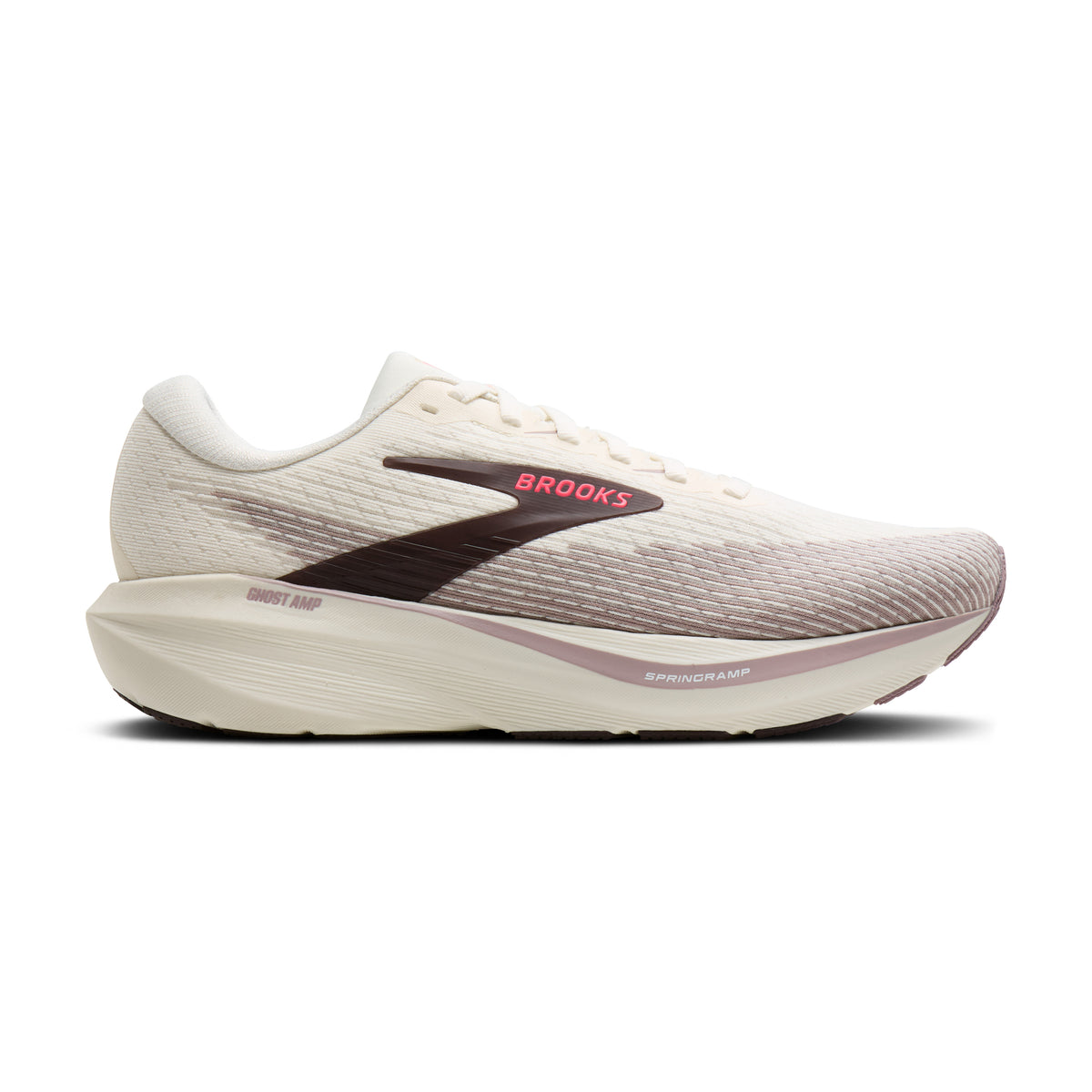Brooks Ghost Amp Womens Running Shoe - Arctic Wolf/Dove/Pink