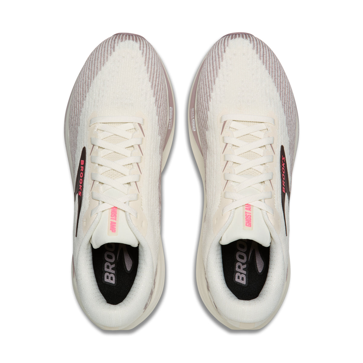Brooks Ghost Amp Womens Running Shoe - Arctic Wolf/Dove/Pink