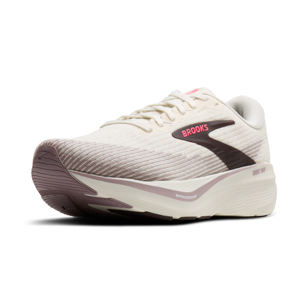 Brooks Ghost Amp Womens Running Shoe - Arctic Wolf/Dove/Pink