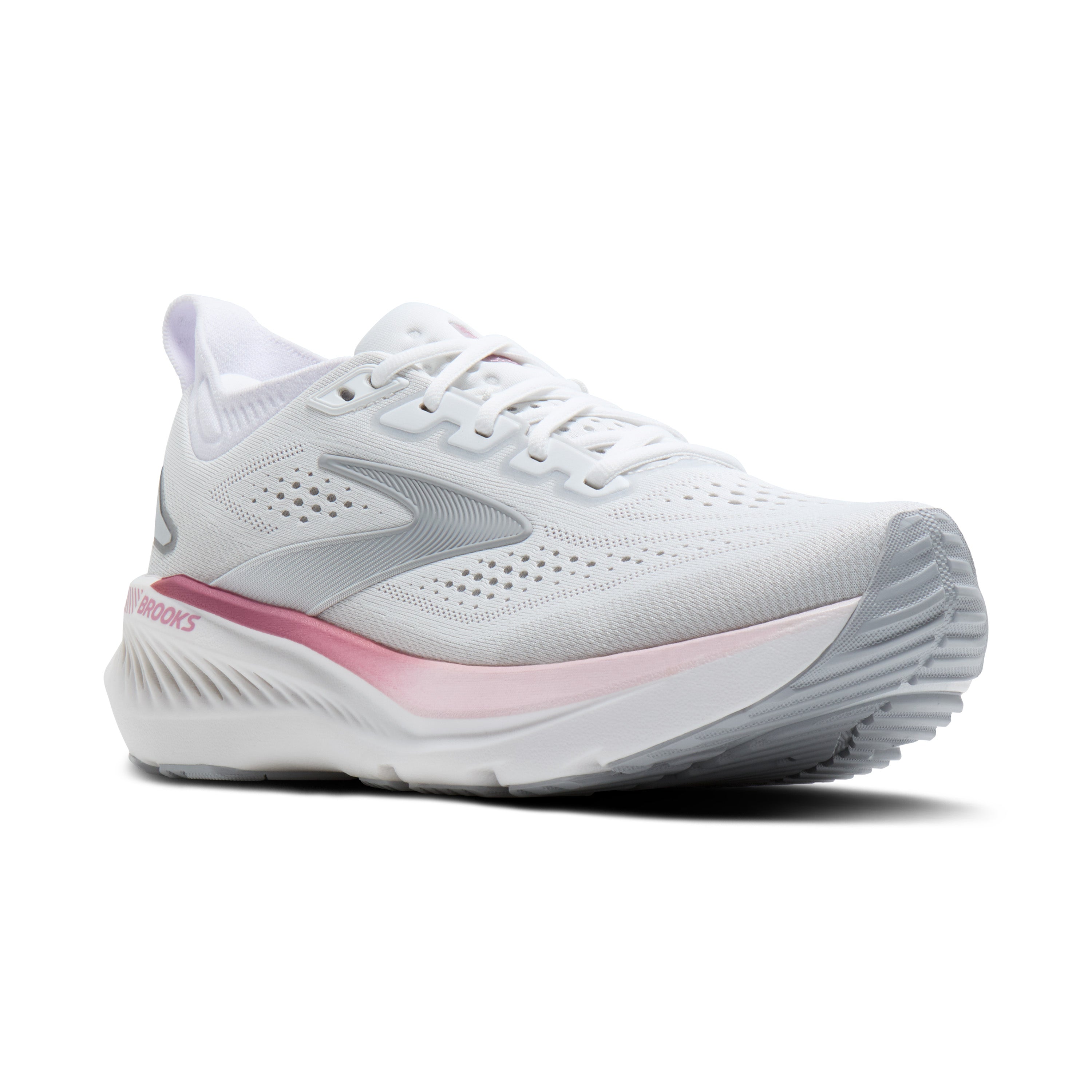 Brooks Glycerin GTS 23 Womens Running Shoes - White/Harbour Mist/Metallic
