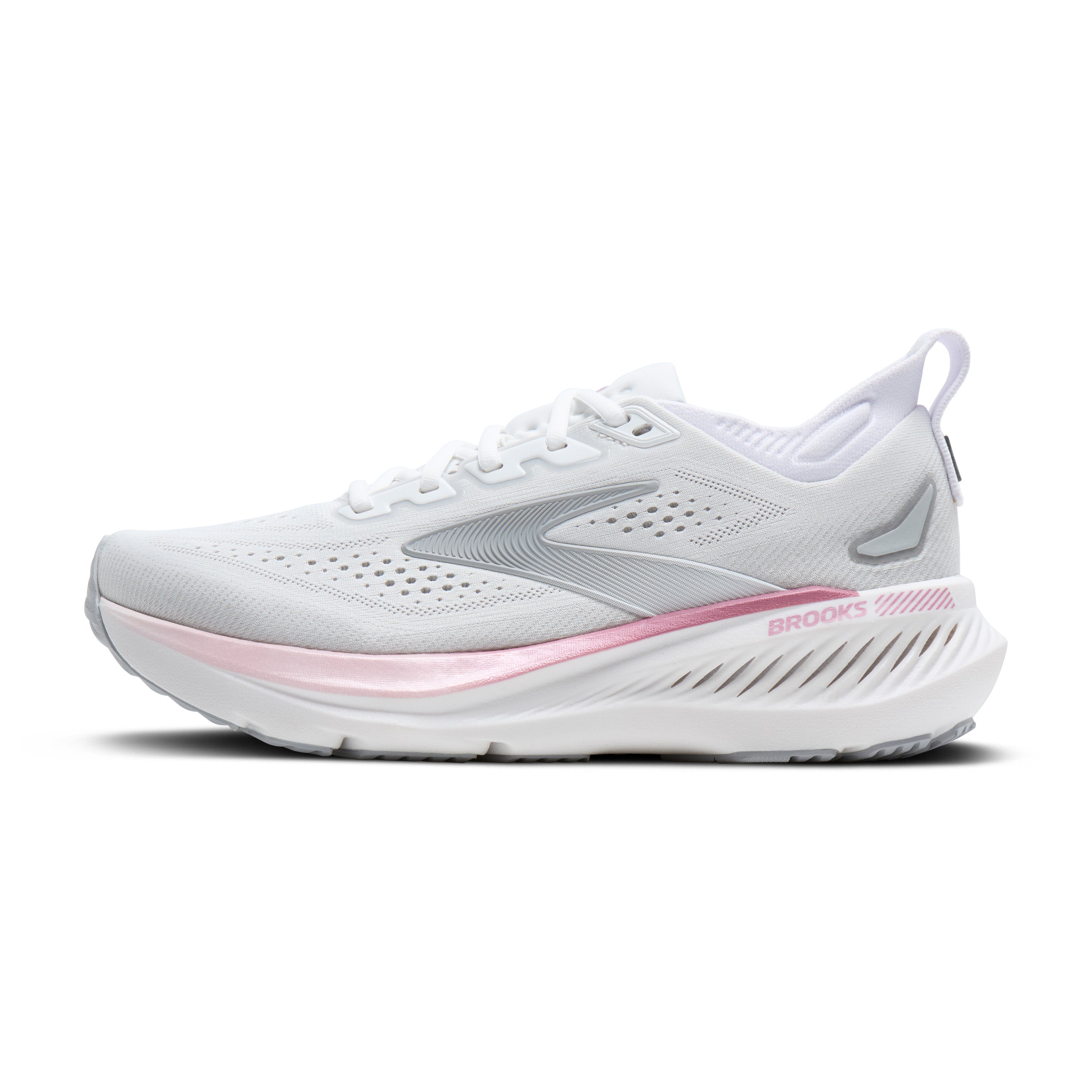 Brooks Glycerin GTS 23 Womens Running Shoes - White/Harbour Mist/Metallic